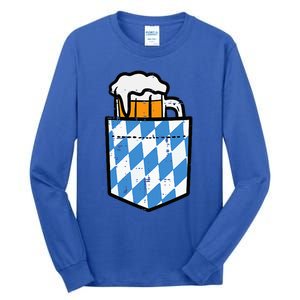 Oktoberfest Bavaria Flag Pocket Fun German Costume Tall Long Sleeve T-Shirt