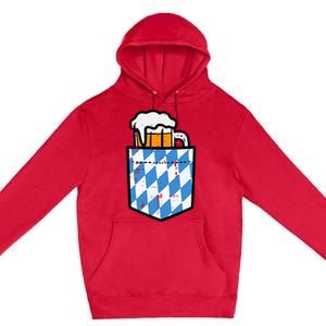 Oktoberfest Bavaria Flag Pocket Fun German Costume Premium Pullover Hoodie