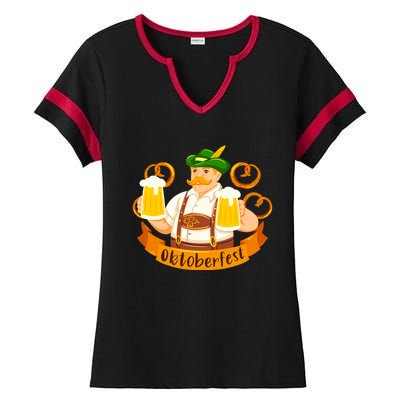 Oktoberfest Beer Festival Ladies Halftime Notch Neck Tee