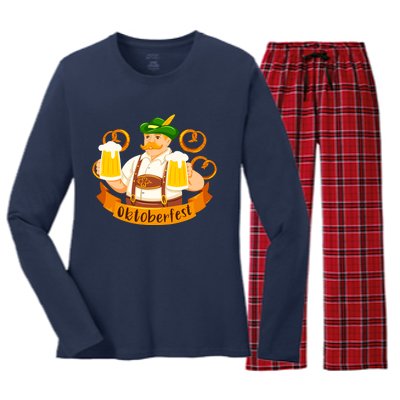 Oktoberfest Beer Festival Women's Long Sleeve Flannel Pajama Set 