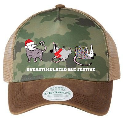 Overstimulated But Festive Possum Christmas Legacy Tie Dye Trucker Hat
