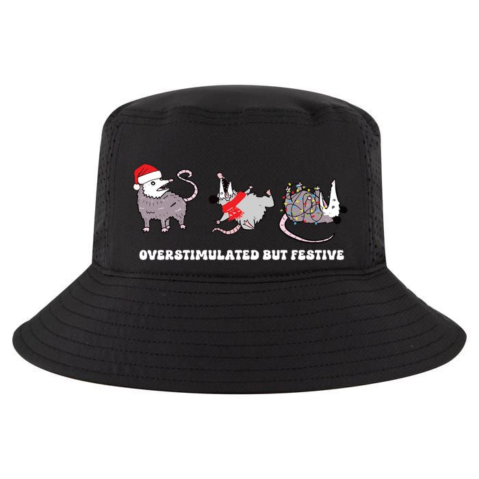 Overstimulated But Festive Possum Christmas Cool Comfort Performance Bucket Hat