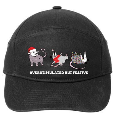 Overstimulated But Festive Possum Christmas 7-Panel Snapback Hat