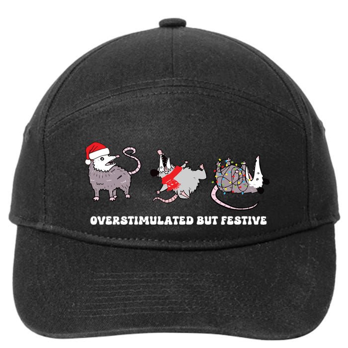 Overstimulated But Festive Possum Christmas 7-Panel Snapback Hat