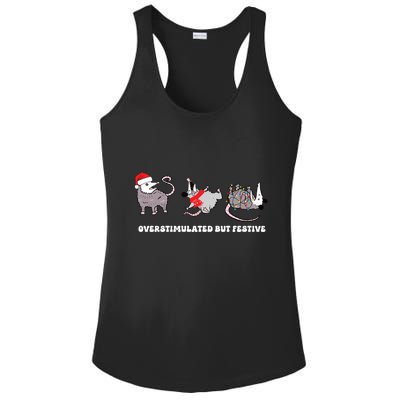 Overstimulated But Festive Possum Christmas Ladies PosiCharge Competitor Racerback Tank