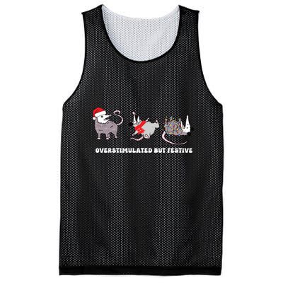 Overstimulated But Festive Possum Christmas Mesh Reversible Basketball Jersey Tank