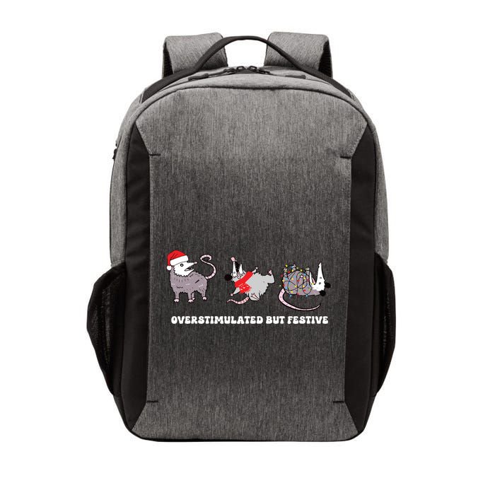Overstimulated But Festive Possum Christmas Vector Backpack