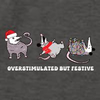 Overstimulated But Festive Possum Christmas Vector Backpack
