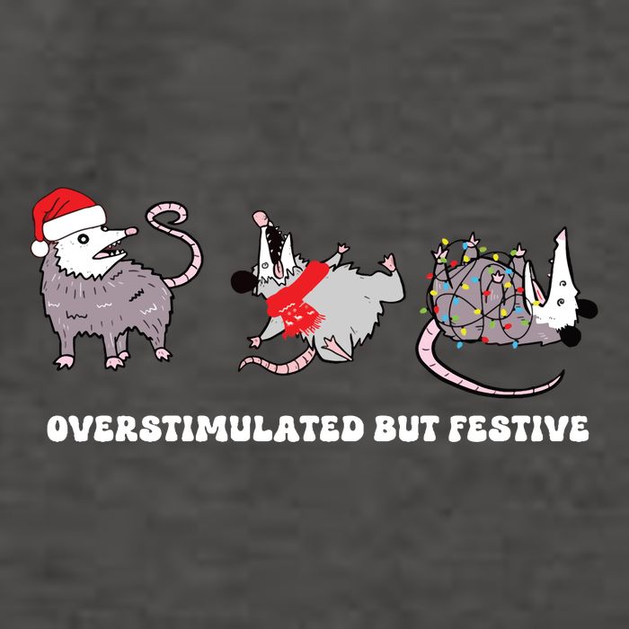 Overstimulated But Festive Possum Christmas Vector Backpack