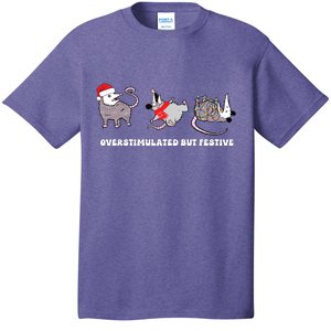 Overstimulated But Festive Possum Christmas T-Shirt