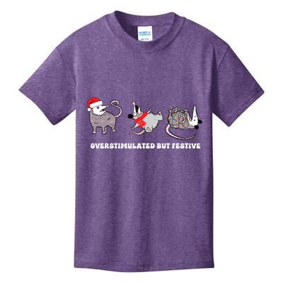Overstimulated But Festive Possum Christmas Kids T-Shirt