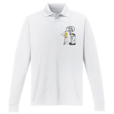 One Bite Fuck You Dragon Performance Long Sleeve Polo