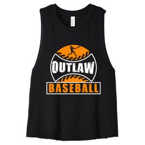 Outlaw Baseball Gift For Sport Team Women's Racerback Cropped Tank