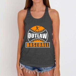 Outlaw Baseball Gift For Sport Team Women's Knotted Racerback Tank