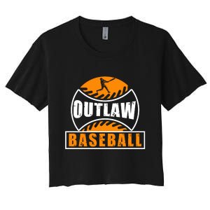 Outlaw Baseball Gift For Sport Team Women's Crop Top Tee