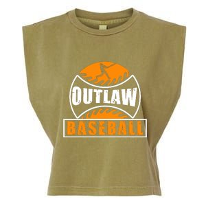 Outlaw Baseball Gift For Sport Team Garment-Dyed Women's Muscle Tee