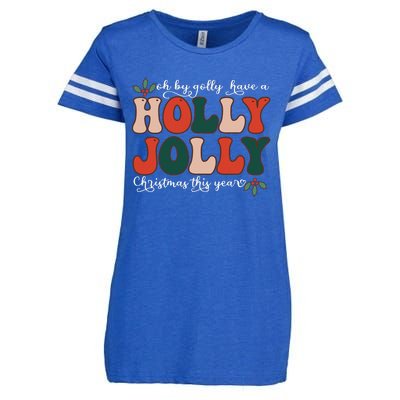 Oh By Golly Have A Holly Xmas Jolly Christmas This Year Enza Ladies Jersey Football T-Shirt