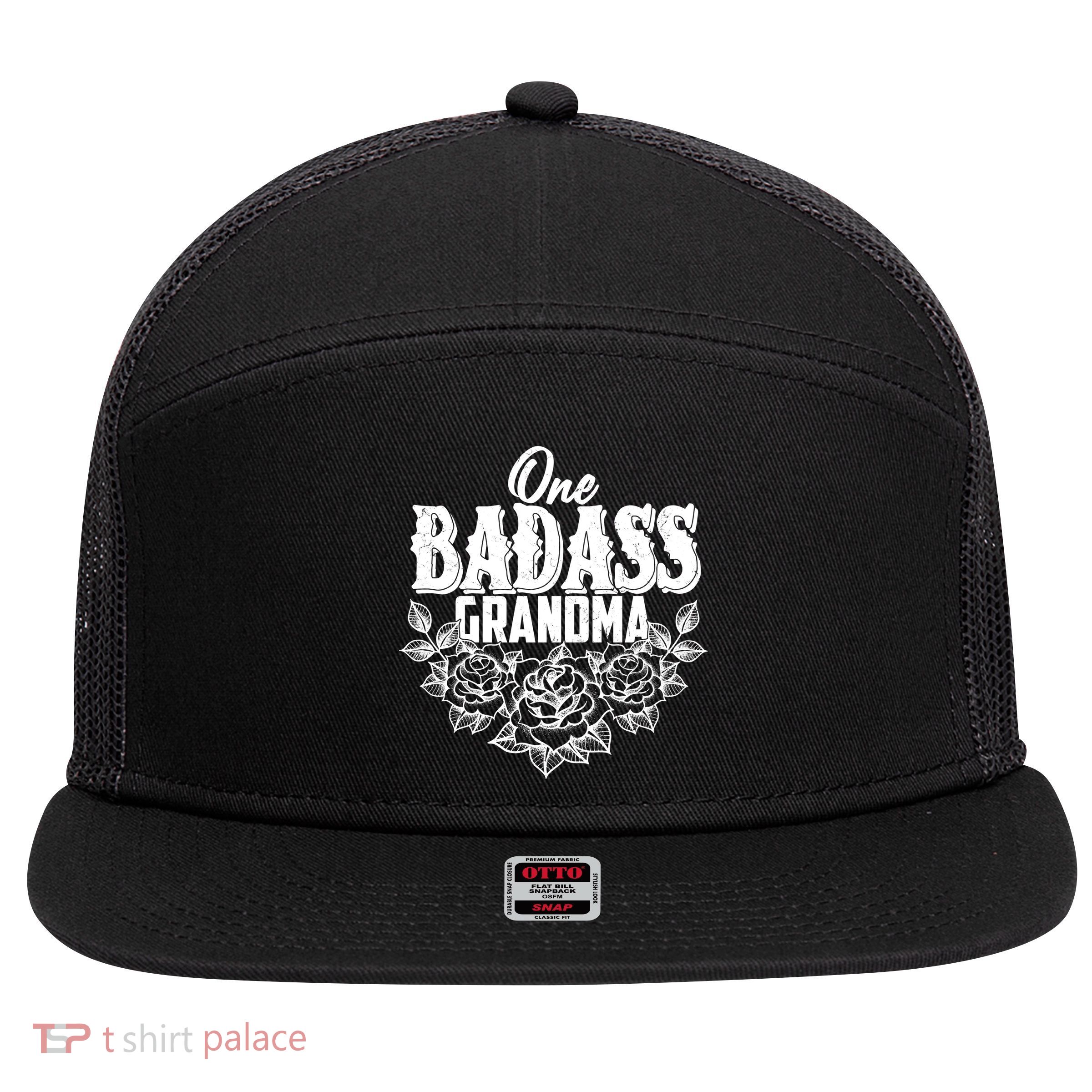 One Badass Grandma 7 Panel Mesh Trucker Snapback Hat