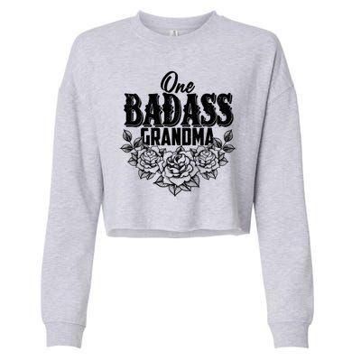 One Badass Grandma Cropped Pullover Crew