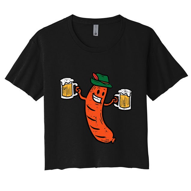 Oktoberfest Bratwurst German Sausage Costume Crop Top
