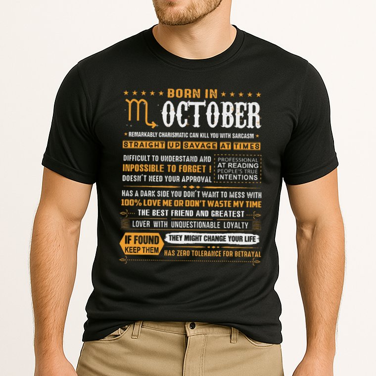 October Birthday Gifts Born In October Scorpio Cooling Performance Crew T-Shirt