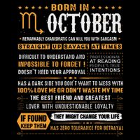 October Birthday Gifts Born In October Scorpio Button