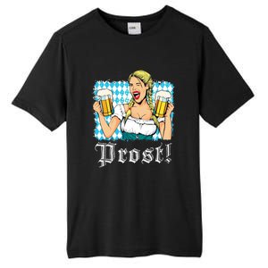 Oktoberfest Beer German Girl Bavarian Flag Drinking Prost Tall Fusion ChromaSoft Performance T-Shirt