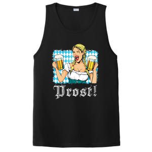 Oktoberfest Beer German Girl Bavarian Flag Drinking Prost PosiCharge Competitor Tank