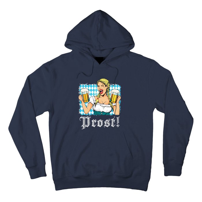 Oktoberfest Beer German Girl Bavarian Flag Drinking Prost Hoodie