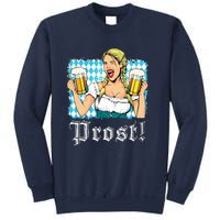 Oktoberfest Beer German Girl Bavarian Flag Drinking Prost Sweatshirt