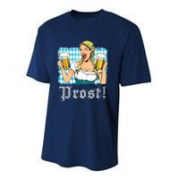 Oktoberfest Beer German Girl Bavarian Flag Drinking Prost Performance Sprint T-Shirt