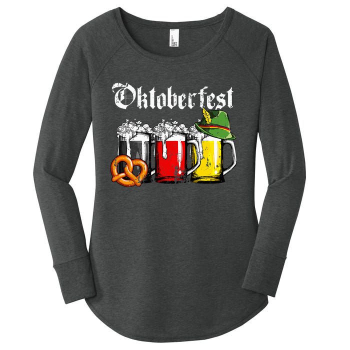 Oktoberfest Beer German Flag Funny Drinking Mug Women's Perfect Tri Tunic Long Sleeve Shirt