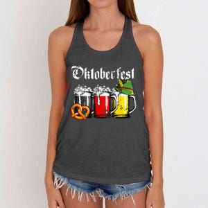 Oktoberfest Beer German Flag Funny Drinking Mug Women's Knotted Racerback Tank