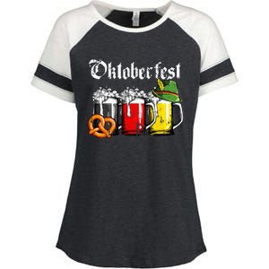 Oktoberfest Beer German Flag Funny Drinking Mug Enza Ladies Jersey Colorblock Tee