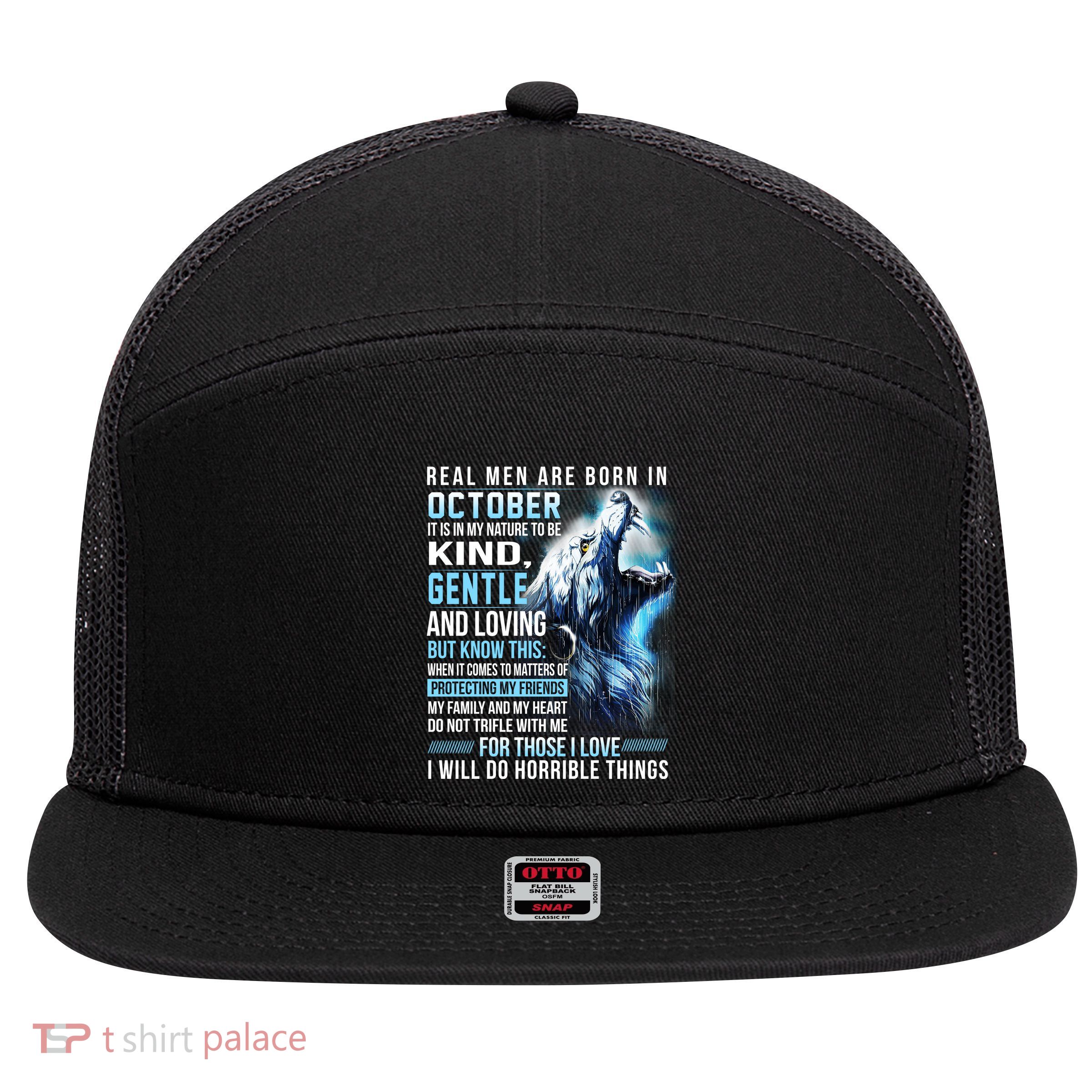 October Birthday Gift 7 Panel Mesh Trucker Snapback Hat