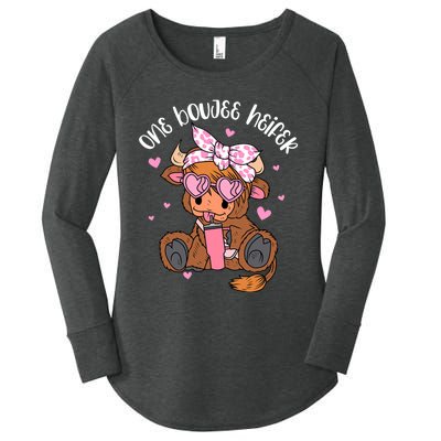 One Boujee Heifer Highland Cow Tumbler ValentineS Day Women's Perfect Tri Tunic Long Sleeve Shirt