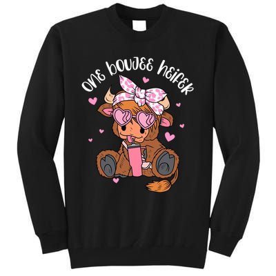 One Boujee Heifer Highland Cow Tumbler ValentineS Day Tall Sweatshirt