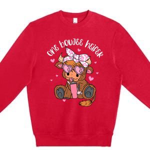 One Boujee Heifer Highland Cow Tumbler ValentineS Day Premium Crewneck Sweatshirt