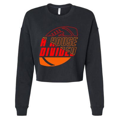 Oklahoma Bedlam House Divided Cropped Pullover Crew