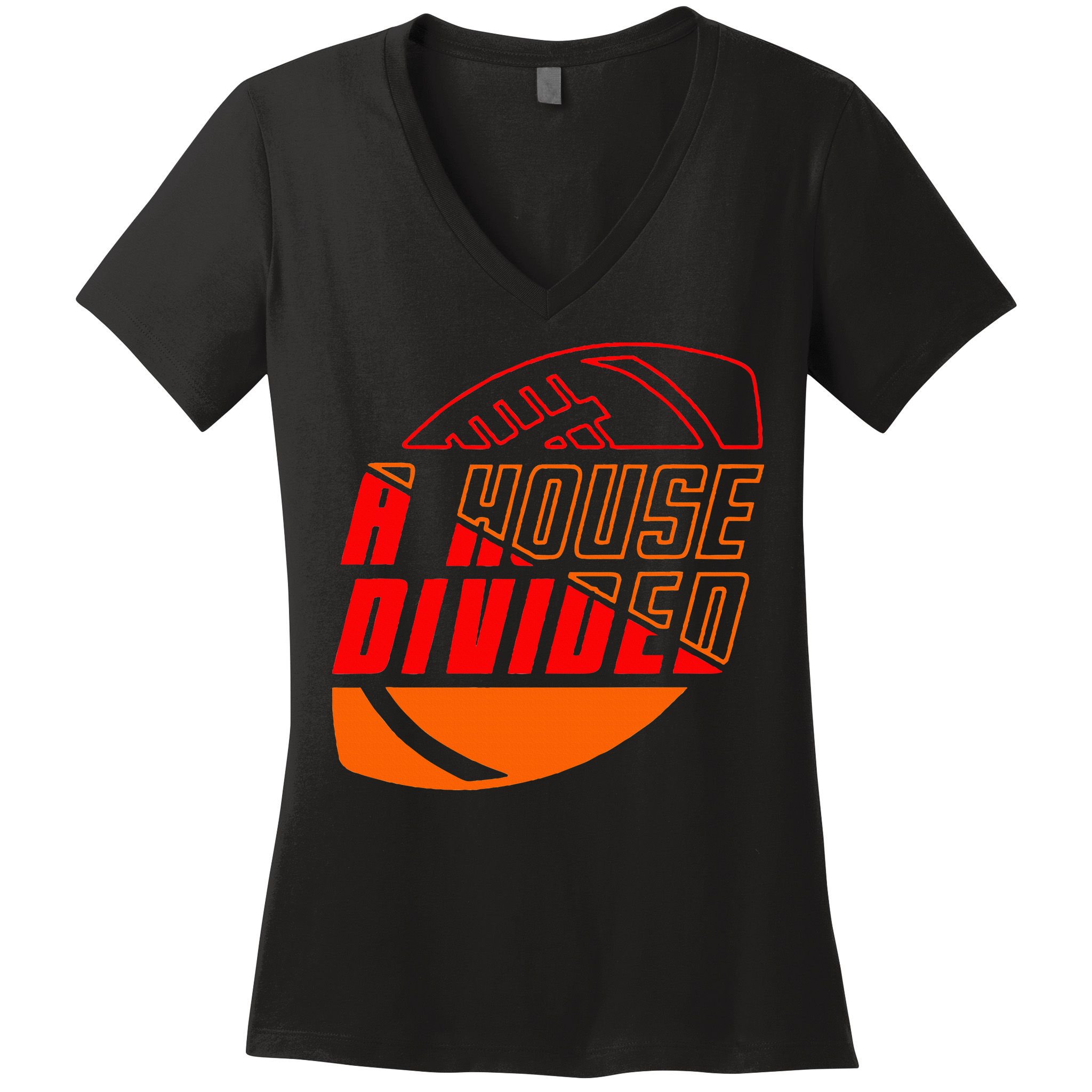 Oklahoma Bedlam House Divided Women's V-Neck T-Shirt