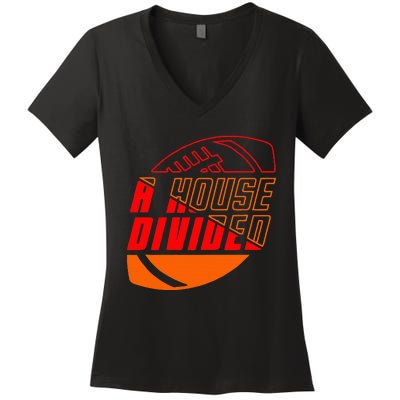 Oklahoma Bedlam House Divided Women's V-Neck T-Shirt