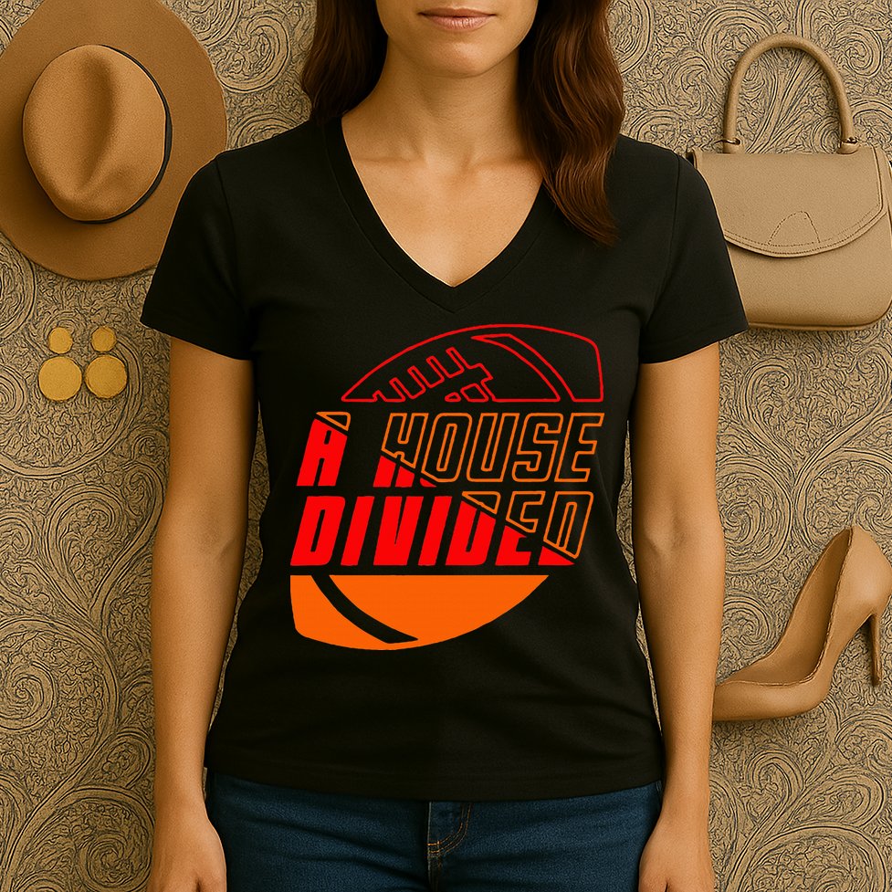 Oklahoma Bedlam House Divided Women's V-Neck T-Shirt