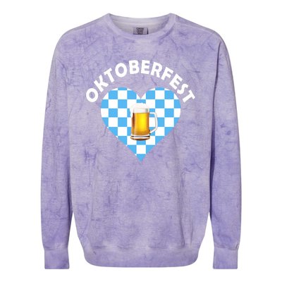 Oktoberfest Beer Heart Colorblast Crewneck Sweatshirt