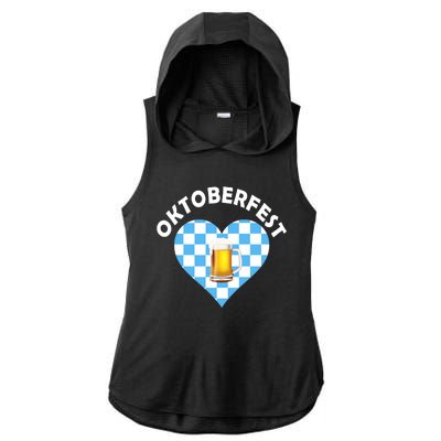 Oktoberfest Beer Heart Ladies PosiCharge Tri-Blend Wicking Draft Hoodie Tank