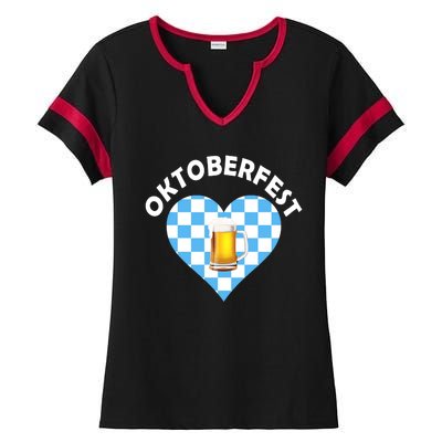 Oktoberfest Beer Heart Ladies Halftime Notch Neck Tee