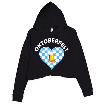 Oktoberfest Beer Heart Crop Fleece Hoodie