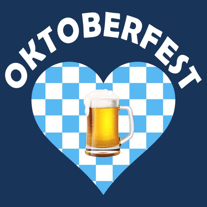 Oktoberfest Beer Heart 7 Panel Mesh Trucker Snapback Hat