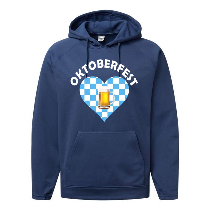 Oktoberfest Beer Heart Performance Fleece Hoodie