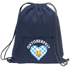 Oktoberfest Beer Heart Sweatshirt Cinch Pack Bag