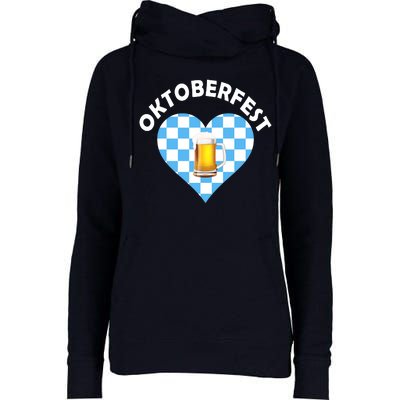 Oktoberfest Beer Heart Womens Funnel Neck Pullover Hood